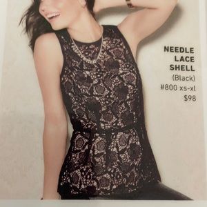 Cabi Limited Addition Lace Shell, Size Small, Style #800, EUC